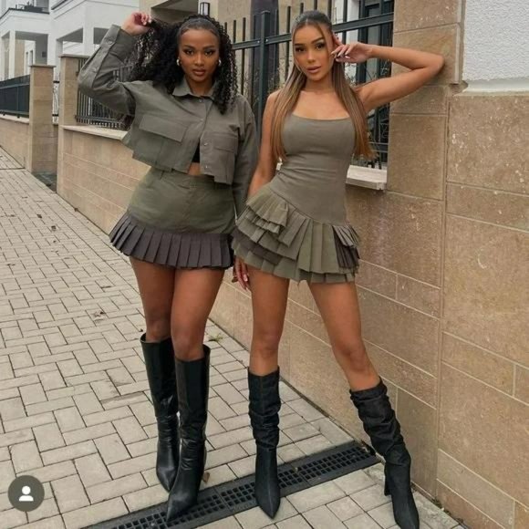 ZARA MIXED BOX PLEAT SHORT JUMPSUIT DRESS - Picture 7 of 9